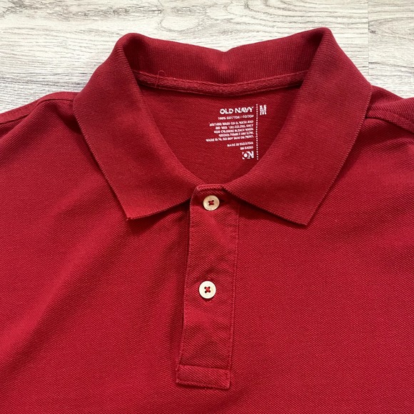 2 Old Navy Polos 100% Cotton Red and Gray Size Medium - Picture 9 of 11